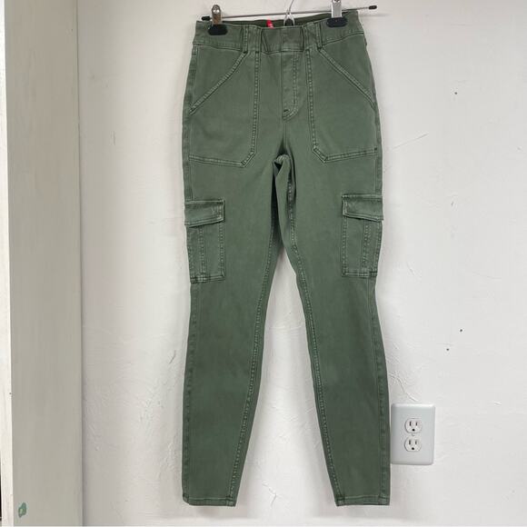Spanx Green Cargo Skinny Jeans High Rise Womens M Denim Stretch Classic Fall - Picture 1 of 10